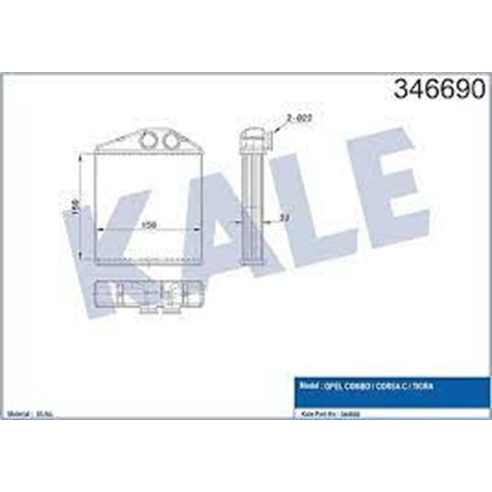KALORIFER RADYATOR OPEL COMBO CORSA C TIGRA