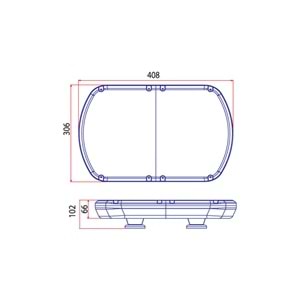 TRAFIK IKAZ LAMBASI LED MAVI-KIRMIZI KOMPLE SEFFAF