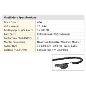 TRAFIK IKAZ LAMBASI LED KIRMIZI KOMPLE SEFFAF