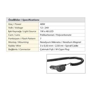 TRAFIK IKAZ LAMBASI LED MAVI