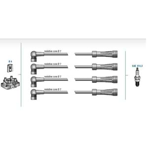 BUJİ KABLOSU SETİ DACİA LOGAN 1.4 -1.6 ( K7M MOTOR ) 05- RENAULT CLİO 1.4 02-