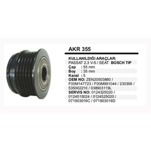 ALT KASNAK RULMANLI VW PASSAT 2,3 V-5 , SEAT