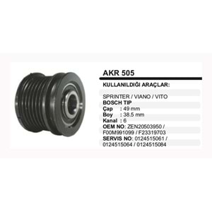 ALT KASNAK SPRINTER VIANO VITO