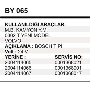 MARS YASTIK 24V MB.KAMYON