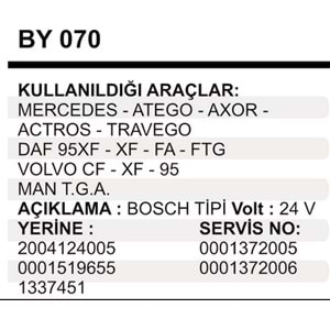 MARS YASTIK 24V MERCEDES VOLVO MAN