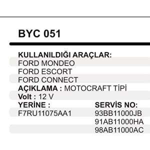 MARS YASTIGI GOVDELI FORD CONNECT