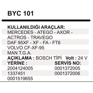 MARS YASTIK GOVDELI 24V MERCEDES MAN DAF