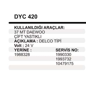 MARS YASTIGI GOVDELI 24V DAEWOO 37MT