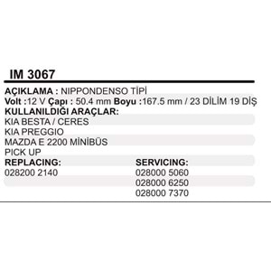 MARS KOLLEKTOR 12V 19 DIS NIPPODENSO TIPI KIA BESTA CERES PREGGIO MAZDA E 2200 MINIBUS PICK UP