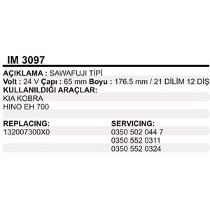 MARS KOLLEKTOR 24V 12 DIS SAWAFUJI TIPI KIA KOBRA HINO EH 700