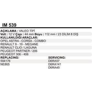 MARS KOLLEKTOR 12V 8 DIS VALEO TIPI OPEL ASTRA CORSA R9 R19 RENAULT MEGANE CLIO PEUGEOT PARTNER