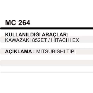 MARS PINYON KAPAK KAWAZAKI 852 ET / HITACHI EX
