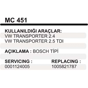 MARS PINYON KAPAK VW T-4 2.4 2,5 TDI