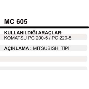 MARS ORTA KAPAK KOMATSU PC200-5/PC220-5