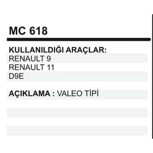 MARS PINYON KAPAK D9 E RENAULT 9-11