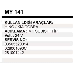 MARS YASTIK 24V HINO KIA