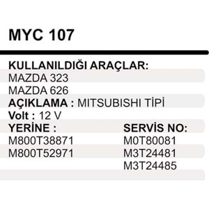 MARS YASTIGI GOVDELI 12V MAZDA 49006