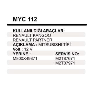 MARS YASTIGI GOVDELI 12V MITSUBISH