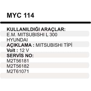MARS YASTIGI GOVDELI 12V EM MITSUBISHI