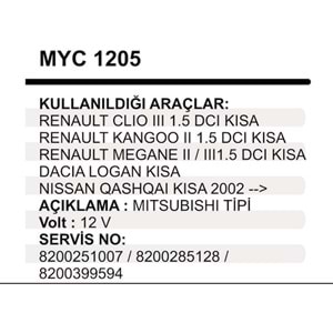 MARS YASTIGI GOVDELI 12V MEGAN CLIO