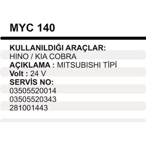 MARS YASTIGI GOVDELI 24V AS26-200 HINO