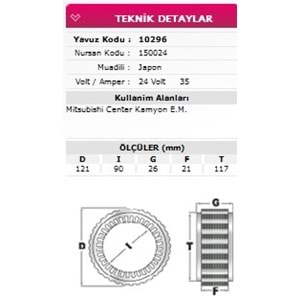 ALT STATOR MITSUBISHI CANTER EM 24V 35A 150024