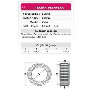ALT STATOR GM, BICERDOVER,IS MAKINASI 12V 110A-130A 184012
