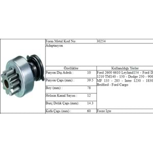 M.DİŞLİ 10 DİŞ CARGO M.F.DODGE 12 KAN.İÇTEN FRZ
