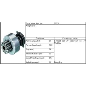 M.DİŞLİ 10 DİŞ BMC TM 30 İÇTEN FREZE