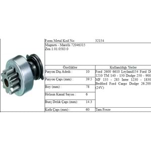 M.DİŞLİ 10 DİŞ CARGO M.F.DODGE 6 KAN.DIŞTAN FRZ