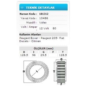 12V 80A PEUG BOXER-205- FIAT DUCATO-CITROEN 10486