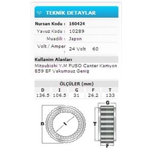 24V 60A MITS FUSO CANTER 859 EF V.SUZ GENİŞ 10289