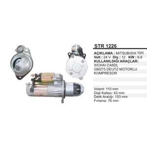 MARŞ MOTORU MITS. 24V.12D.XICHAI CA6DL