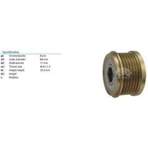 ALTERNATOR KASNAK FORD FIESTA -FUSION- 1.4TDCI WI