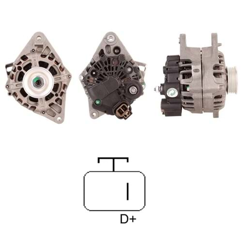 ALT. ALTERNATOR 12V 90 AMP HYUNDAI ACCENT 1.3-1.4-1.5-1.6 - ELENTRA 1.6-1.8 - KIA RIO 1.4-1.6
