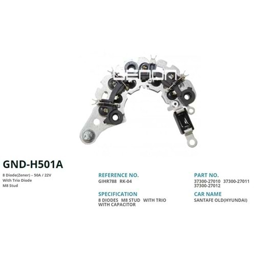 ALTERNATOR DIOT TABLASI HYUNDAI SANTA FE ESKI MODEL (8 DIOT) M8