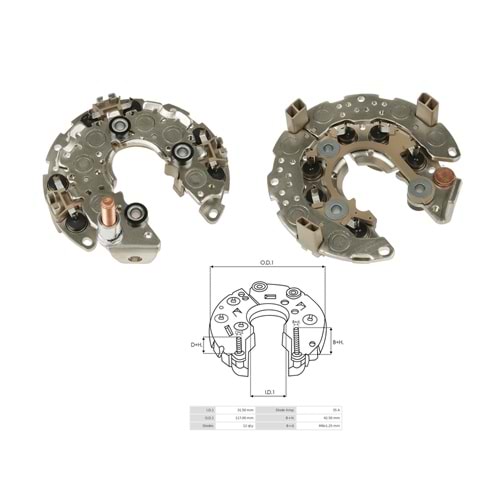 ALT. DIOT TABLASI HONDA PILOT 3.5L 2004-03 - HONDA ODYSSEY 3.5L 2004-02 - ACURA MDX 3.5L 2002-01 117mm (12 DIOT) M8