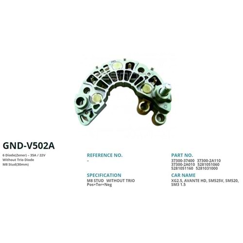 ALTERNATOR DIOT TABLASI IKAZLI VALEO KOREA SERI ALTERNATOR ICIN HYUNDAI ACCENT / ERA / GETZ / KIA CERATO / RIO 1.5 CRDI 30mm