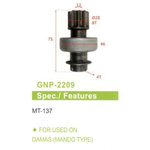 MARS DISLISI (UMD-5766) 8 DIS DAEWOO DAMAS TERS FREZE