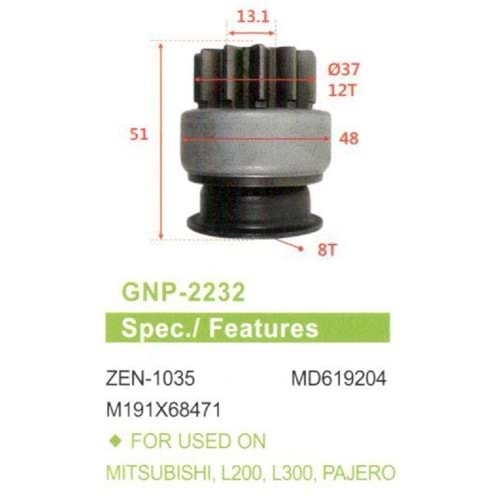 MARS DISLISI (UMD-5447) 12 DIS MITSUBISHI L300