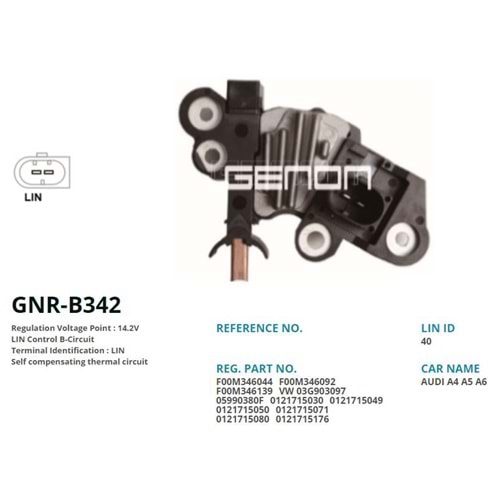 ALTERNATOR KONJEKTOR 12V AUDI A6 - Q7 / SEAT ALHAMBRA / SKODA SUPERB / VOLKSWAGEN PASSAT (LIN)