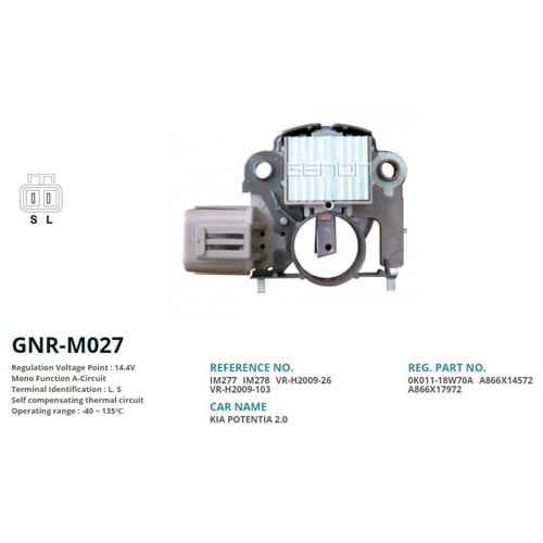 ALTERNATOR KONJEKTOR 12V NISSAN / MITSUBISHI (L, S)