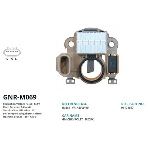 ALTERNATOR KONJEKTOR 12V GM / CHEVROLET / SUZUKI (A5TA3891) (IG, L)