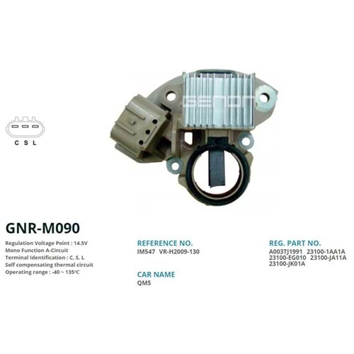 ALTERNATOR KONJEKTOR 12V INFINITI (A3TJ1991) (C, S, L)