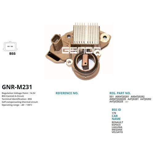 ALTERNATOR KONJEKTOR 12V RENAULT MEGANE - LAGUNA - LATITUDE (BSS)