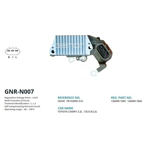 ALTERNATOR KONJEKTOR 12V TOYOTA CAMRY - CELICA 63.5mm (L, I, S)