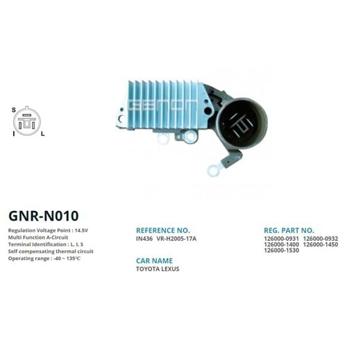 ALTERNATOR KONJEKTOR 12V TOYOTA COROLLA - CAMRY 63.5mm (L, I, S)