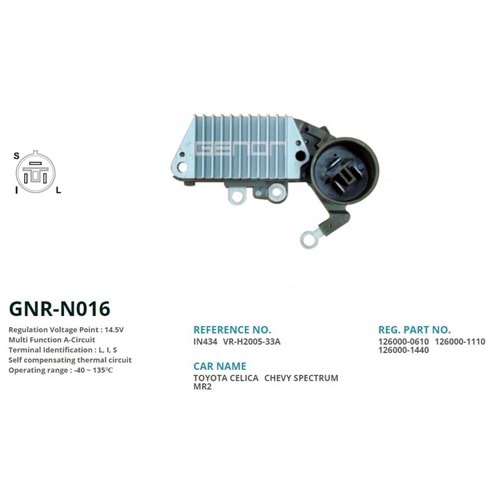 ALTERNATOR KONJEKTOR 12V TOYOTA CELICA 100 AMP 3 FIS 63.5mm (L, I, S)