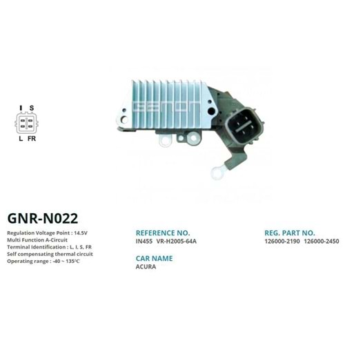 ALTERNATOR KONJEKTOR 12V HONDA ACURA - CIVIC 63.5mm (L, I, S, FR)