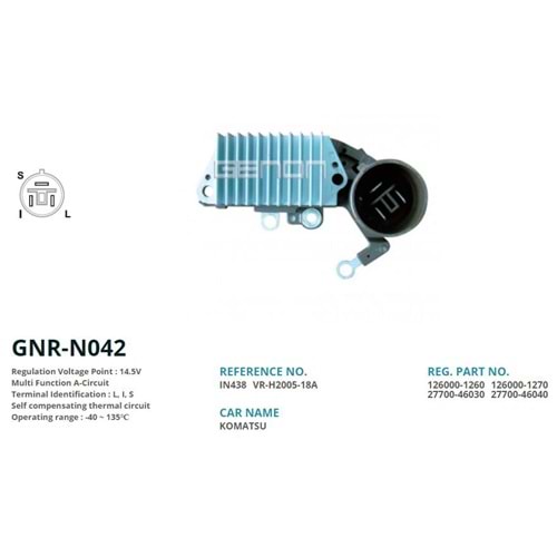 ALTERNATOR KONJEKTOR 12V TOYOTA COROLLA - CORONA - CARINA / JOHN DEERE (L, I, S)